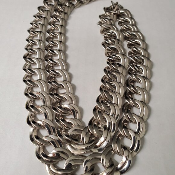 Vintage Monet Long Chunky Double Curb Chain - Picture 1 of 9